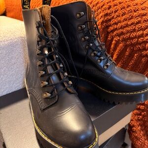 Dr. Martens Black Leather Combat Boots
